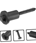 Barn Door Track Hardware Kit With Carbon Steel Pulleys And Spacers, DIY Friendly Install, Stoppers Included, shown in black finish.