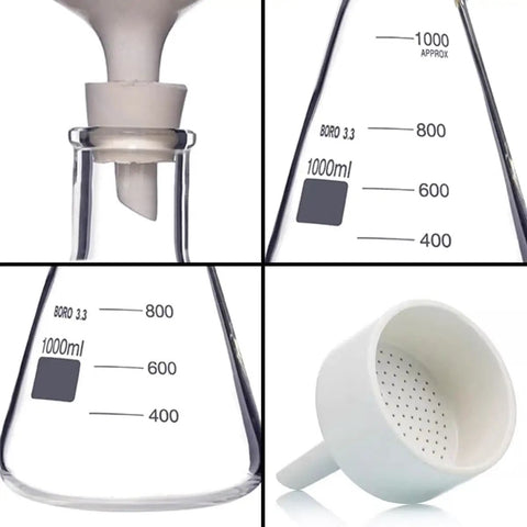 Beast Lab Vacuum Filtration Kit With Pump Buchner Funnel Filtering Flask Filter Papers Rubber Tubing And Stopper 250 Ml apparatus