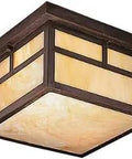 Solid Brass Outdoor Ceiling Lantern La Mesa Canyon View Finish With Honey Opalescent Glass 2 Light Flush Mount Damp Location