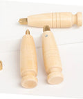 3 Piece Awl Handle Set For Leather Crafting And Woodworking With Ergonomic Wooden Grip Replacement Stitching Tool For Do It Yourself Sewing Projects. Ergonomic khaki wooden grips.