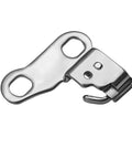 Two Pack 416143901 Shuttle Hook Plate Spare Part For Industrial Sewing Machines 65 80E 90E 18525 High Strength Metal Hook For Precise Stitching, silver metal close-up