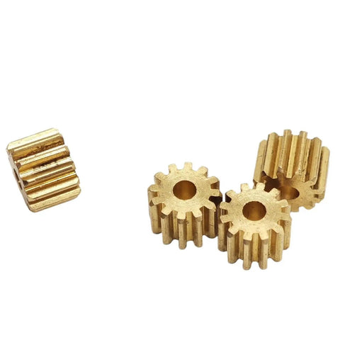 Bevel Gear Set Pack Of Five Brass Gears 0.5 Module 10 Teeth Pinion With Multiple Bore Sizes in a cluster