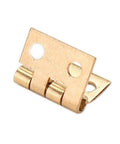 10 Pack Brass Mini Hinges For Dollhouse And Cabinet Doors Small Decorative Jewelry Box Hardware With Nails Fits Like A Glove Smooth Swing Killer Quality Accents close-up view of a brass hinge.