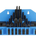 58 Piece Milling Machine Clamping Kit Built Tough With 7/16 Inch T Slot, 3/8-16 Studs, Forged Alloy Steel Step Blocks, T Nuts, Flange Nuts And Clamps With Storage Rack, Heat Treated Workholding Set For Secure, Repeatable Milling Holds