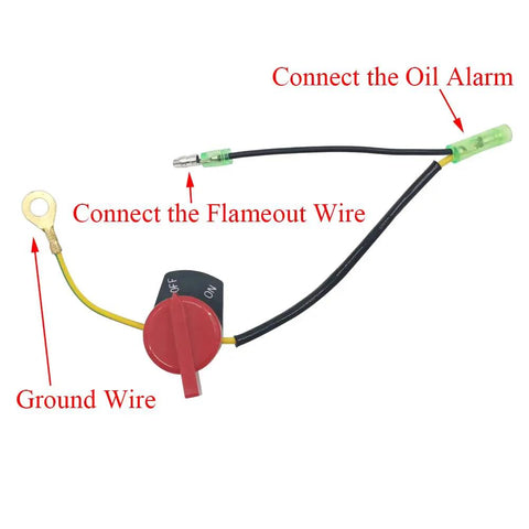 12 Pack Engine On Off Kill Switch For Champion Predator Firman Honda And Clones GX160 GX200 GX240 GX270 GX340 GX390 Replacement Parts Durable Universal Fit For Small Engines, 3-wire switch with ground, flameout, and oil alarm leads