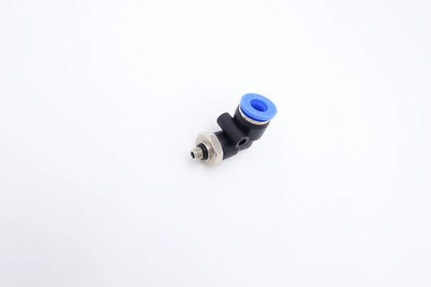 Push To Connect Fitting For One Quarter Inch Tube OD X 10-32 UNF Male Thread Pneumatic Elbow 90 Degree Swivel