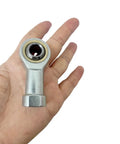 Two Pack Female Rod End Bearings With Five Sixteenths Inch Bore And Five Sixteenths Twenty Four Right Hand Thread Self Lubricating Joint Rod Ends Include Jam Nut For Smooth Flexible Motion In Mechanical Assemblies in hand
