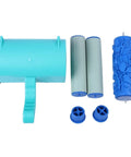 5 Inch Paint Coating Roller Tool For Wall Decoration And Monochrome Design Application Features A Super Slick Handle And No Hassle Diy Texture Rolling For Knockout Room Makeovers - includes roller handle and blue rollers.