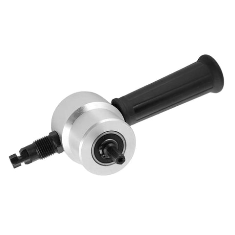 Fafeicy 160A Metal Nibbler Drill Attachment With Dual Head Sheet Metal Cutter handle and rotating head for precision cutting.