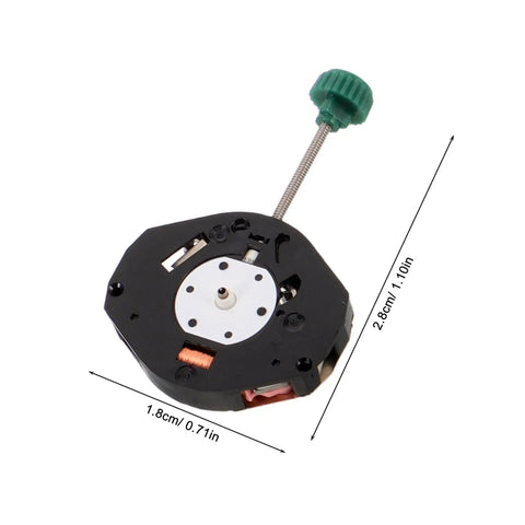 6pcs SL68 Quartz Watch Movement Replacement Kit For DIY Repair And Precise Timekeeping Portable Mechanism shown with measurements
