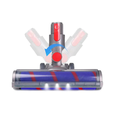 Dyson Hardwood Floor Attachment With Replacement Soft Roller Brush And LED Headlights showing rotating action