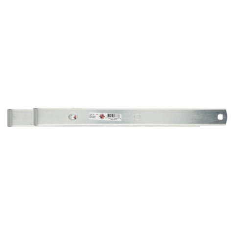 Heavy Duty 16 Inch Gate Hinge Strap Made From Steel With Zinc Plated Weather Guard Coating For Outdoor Fence And Wood Gate Applications Pre Punched For Three Eighths Inch Bolts Built To Stand Up To Weather And Everyday Use, side view