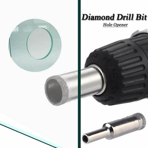 Mesee 10-piece diamond drill bit set, front view, hollow-core bits for tile and glass