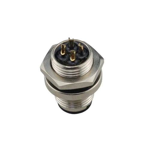 2 Pack M12 4 Pin Male Aviation Panel Mount Connector Waterproof Back Mount Socket For Sensors And Electrical Projects