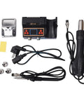 All In One 700W LED Digital Soldering Station with Hot Air Rework Electric Iron for Phone PCB ICs, cables, and accessories