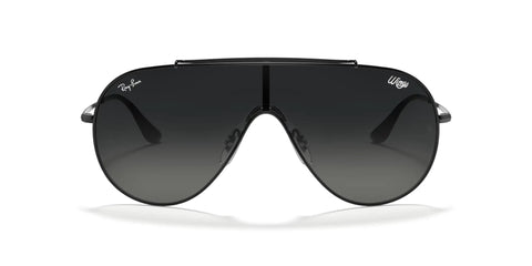 Wings Shield Sunglasses Unisex Non Polarized 33 mm Frame In Black And Grey Gradient Lenses Durable Lightweight Plastic Design
