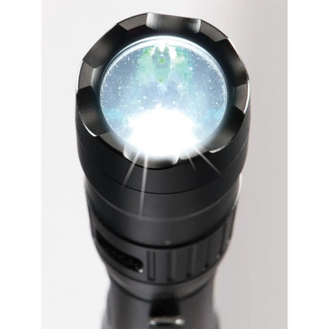 Bright beam from Beast Mode Ready Heavy Duty Rechargeable Tactical Flashlight With USB Battery Aluminum Anodized Body 944 Lumens