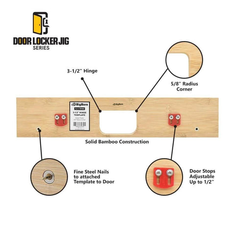Three And A Half Inch Single Pocket Door Hinge Template For Interior Wood Doors Pro Grade Router Jig Feature Diagram