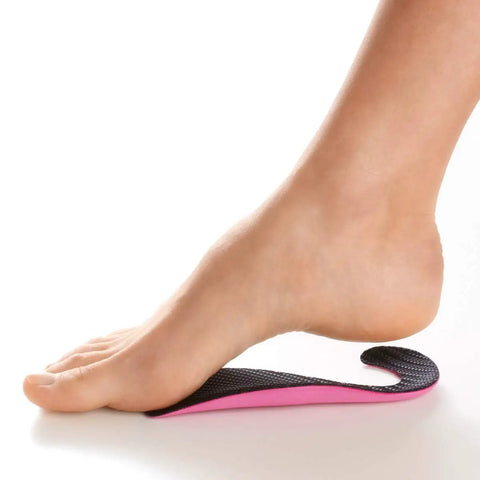 Close-up of foot on Good Posture Orthotic Insole For Men 8 To 13 With Lightweight Arch Support And Stabilizing Heel Cup For Pain Relief