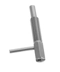 Top Shelf Stainless Steel Retractable Spring Indexing Pin For Cabinets with hex and threaded body for secure mounting.