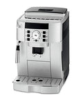 The Real Deal One Touch Fully Automatic Bean To Cup Coffee Maker Machine featuring adjustable spout height, silver design, front view.