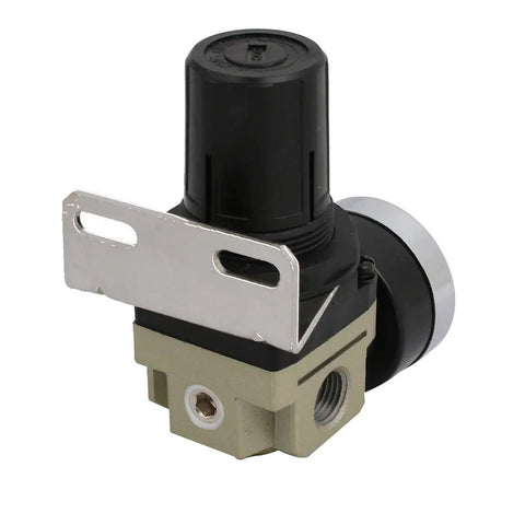 Heavy Duty Quarter Bsp Thread Air Filter Regulator With Pressure Gauge And Mounting Bracket For Pneumatic Tools Solid Workhorse Build Smooth Flow Control No Frills Setup Top Shelf Shop Essential