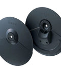 CY5 10 Inch Electric Drum Splash Pad With Separate Bow And Edge Triggers shown in black with swing movement