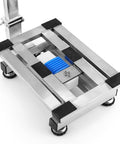 Close-up of Hardcore Heavy Duty Waterproof Digital Floor Scale 300kg 660lb Foldable Workhorse Platform showing stainless steel design.