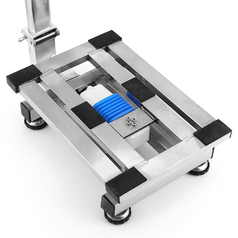 Close-up of Hardcore Heavy Duty Waterproof Digital Floor Scale 300kg 660lb Foldable Workhorse Platform showing stainless steel design.