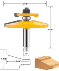 Pro Grade 3 Piece Router Bit Set With Half Inch Shank For Round Over And Raised Panel Cabinet Doors Rail And Stile Profiles