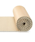High Density Egg Crate Acoustic Foam Roll With Self Adhesive Backing, beige foam roll unrolled with textured surface.
