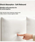 Solid White 3D Foam Wall Protectors, Rad Sound Blocking Acoustic Bed Backers with finger pressing foam panels.