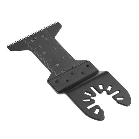 Close-up of a blade from the Fifteen Piece Oscillating Saw Blade Set With 44mm Plunge Cut High Carbon Steel Depth Scales For Wood Plastic Soft Metal