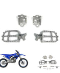 Stainless Steel Motorcycle Footpegs And Foot Rest Bracket Set With Spring Pin Durable Pedal Rest Kit For Off Road And Street Bikes Compatible With Yamaha YZF 250 450 Models, silver set