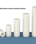 Ten Piece White Nylon Spacer Bracket Kit With Non Conductive PA66 Gaskets, 16mm And 18mm Outer Diameters, 10mm And 12mm Inner Diameters, 2mm Length, The Go To Spacer Set For Electrical, Automotive, And DIY Projects, white ABS insulation column gasket cylinders