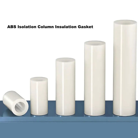Ten Piece White Nylon Spacer Bracket Kit With Non Conductive PA66 Gaskets, 16mm And 18mm Outer Diameters, 10mm And 12mm Inner Diameters, 2mm Length, The Go To Spacer Set For Electrical, Automotive, And DIY Projects, white ABS insulation column gasket cylinders