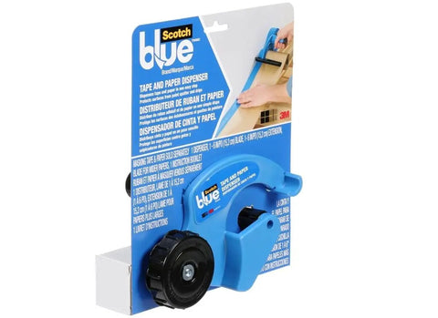 Painter's Tape And Paper Dispenser For Fast Surface Protection with masking tape and 12-inch paper shown in packaging