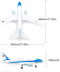 Noob Friendly RC Plane For Kids And Boys, 3CH Remote Control Airplane size dimensions front and side view with Dreamliner Inspired 787 Design