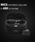 Black Tune Buds 2 True Wireless Earbuds with Noise Canceling, Dope Spatial Sound, Smart Ambient Tech, IP54 dust and water resistant