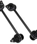 Rear Sway Bar Links Kit 2Pc For Honda Pilot 2009 2015 Acura MDX ZDX Fitment Heavy Duty Stabilizer Links Easy Install Durable OEM Replacement Beefed Up Build For Long Lasting Performance And Smooth Steering. Two black rear sway bar links with threaded ends on white background.