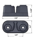 Rugged Nylon Sailing Cam Cleat 130 For Line Size 0.125 To 0.375 Inch 3 To 10 mm Marine Rigging Cleat Built For Sailboats 200 Lb Safe Working Load 500 Lb Breaking Load Premium Quality 1 Pack design schematic with dimensions