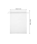 White Organza Drawstring Favor Bags Pack Of 100 Reusable Mesh Pouches, dimensions 13cm x 20cm, for wedding and gift packaging.