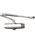 Heavy Duty Door Closer Mute Soft Closing Adjustable Speed No Fuss For 25 65KG And 65 85KG Doors Aluminum Alloy Silver Finish