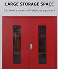 Built Tough As Nails Steel Fire Extinguisher Cabinet Floor Stand Lockable Safety Enclosure With Clear Glass Door red door design