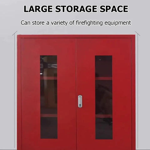 Built Tough As Nails Steel Fire Extinguisher Cabinet Floor Stand Lockable Safety Enclosure With Clear Glass Door red door design