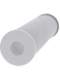 Level 2 Drinking Water Replacement Cartridge carbon block filter with white mesh surface, view of open end