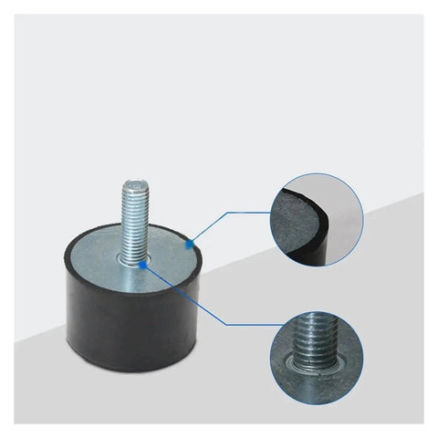 Heavy Duty Rubber Shock Absorbers Featuring Multi Size Vibration Isolator Mounting Bolts for compressors, showing rubber and metal details.
