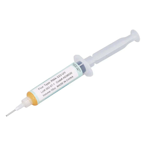 Two Pack Pro Grade Solder Flux Soldering Paste For PCB BGA Repair With Tinning Syringe Tool on white background