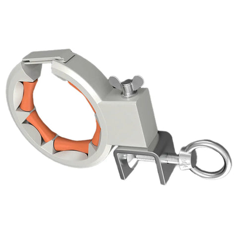 Bridge Cable Guide Tool With 65mm Opening Roller And 330 Degree Adjustable Clamp For Construction Wiring And Conduits, stainless steel clamp