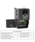 Beefy 3.7KW 3 Phase VFD With Vector Control Inverter, Flexible 220V 380V Input, Reliable Industrial Motor Speed Control And Low Voltage Application Compatibility, Smooth Start And Precise Torque front view with control panel and terminals